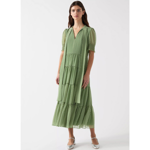 LK Bennett Coco Tie Neck Georgette Dress